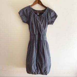 Split - striped short sleeve dress